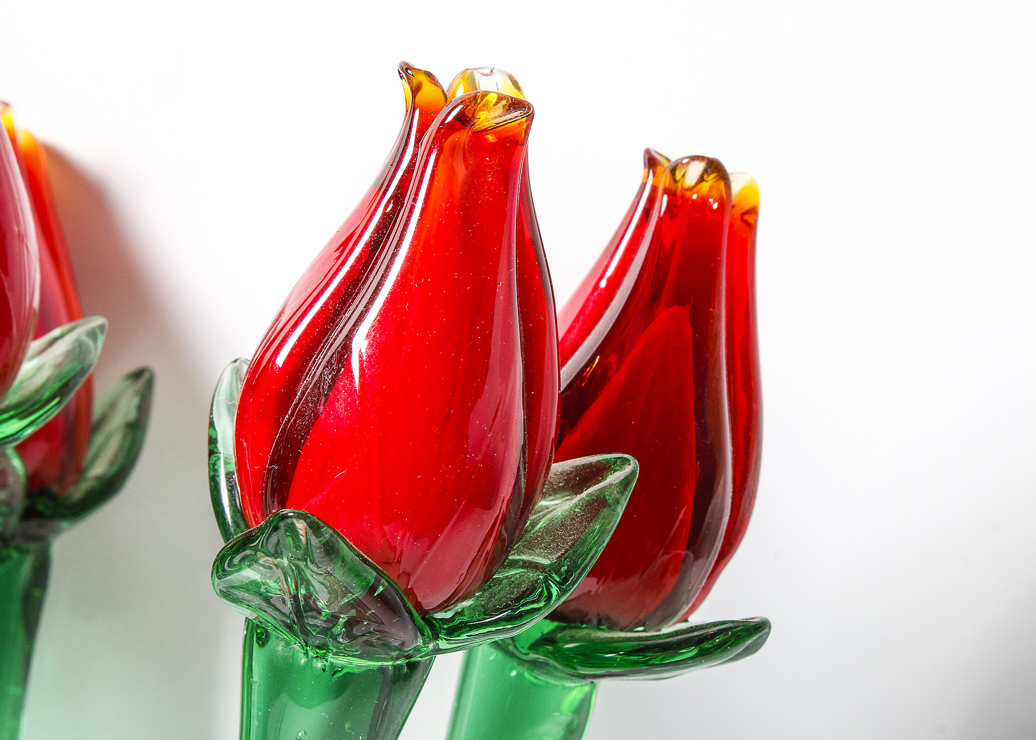 Hand Blown Glass Tulips EBTH